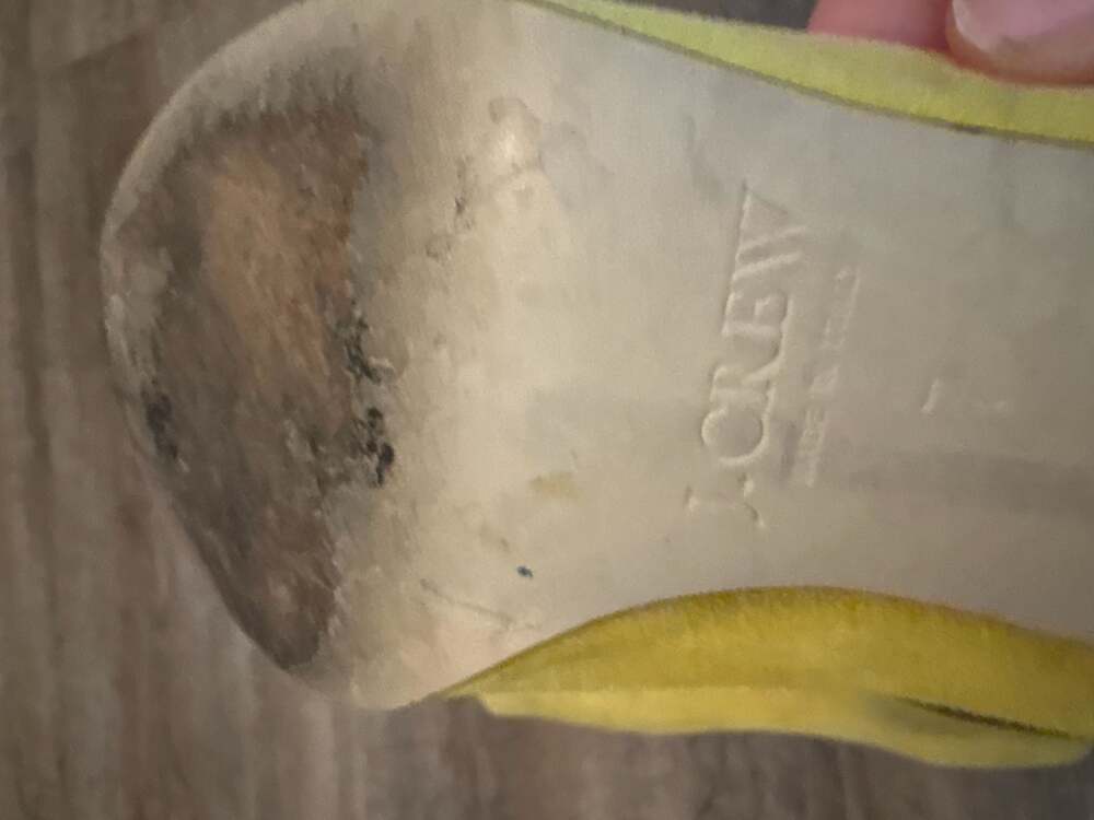 J.Crew Yellow Suede Pom-Pom Pumps Size 7 - Picture 7 of 10
